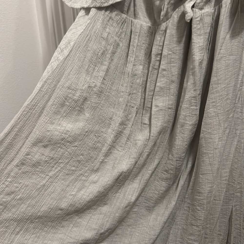 Pink blush Front Tie Ruffle Sleeve Maternity Midi Dress - Picture 3 of 3